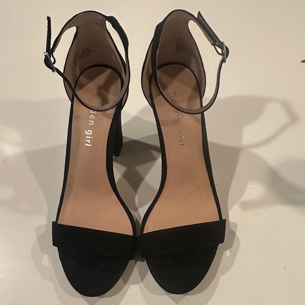 Madden Girl Beella Classic Black Heels with Ankle Strap